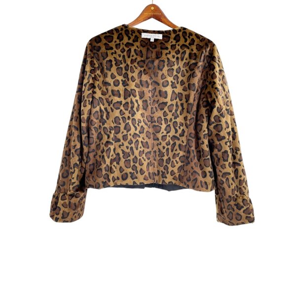 NWT Pamela McCoy Collection Reversible Quilted Faux Fur Leopard Print Jacket L - Picture 9 of 10